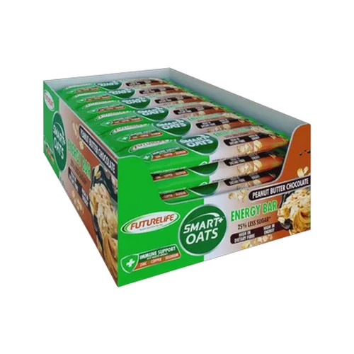 futurelife smart oats peanut butter chocolate energy bar 30 x 38g