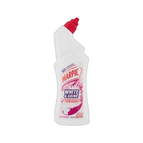 harpic white & shine pot pourri multipurpose thick bleach with baking soda 750ml