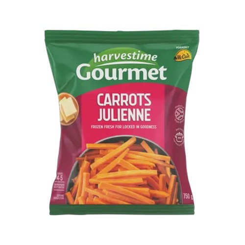 harvestime frozen gourmet carrots julienne 750g