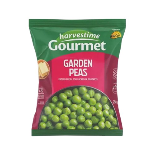 harvestime frozen gourmet garden peas 250g