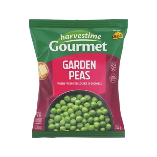 harvestime frozen gourmet garden peas 750g