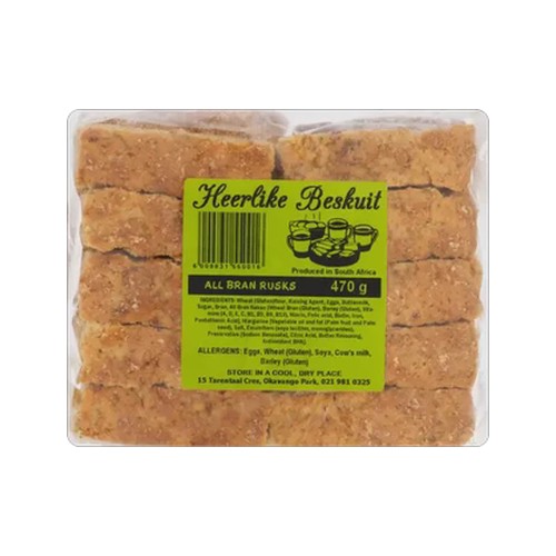 heerlike beskuit all bran rusks 470g