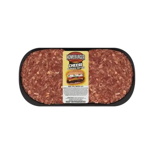 homeburger cheese burger patties 4 patties 400g - 500g