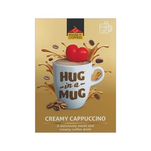 house of coffees hug in a mug creamy cappuccino 8 x 24g