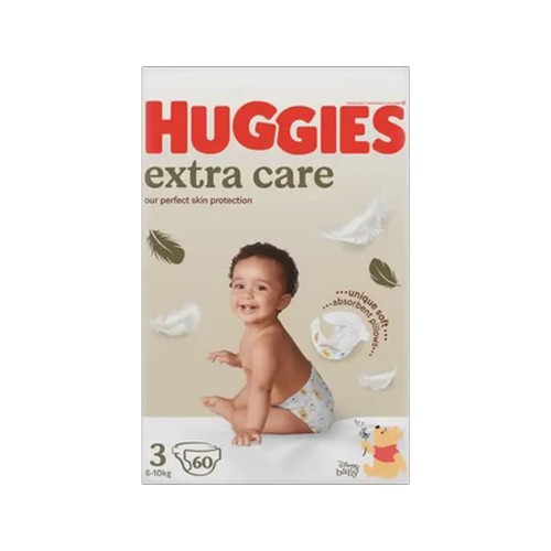 Huggies Extra Care Size 3 Diapers 60 Pack (6-10kg)