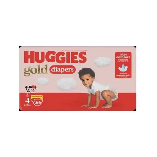 Huggies Gold Size 4 Disposable Nappies 66 Pack