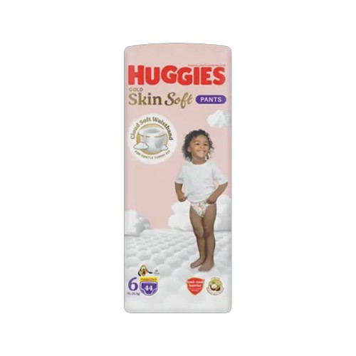 huggies gold skin soft size 6 disposable nappy pants 44 pack