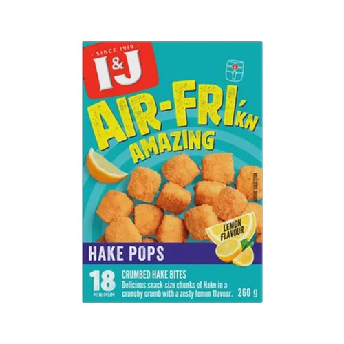 i&j air-frikn amazing lemon flavour frozen hake pops 260g