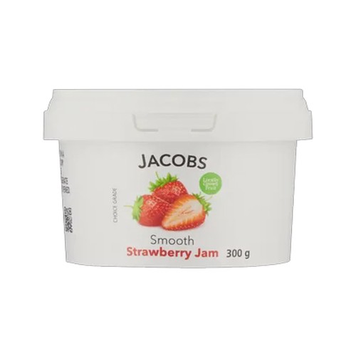 jacobs jam co smooth strawberry jam 300g