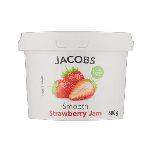 jacobs jam co smooth strawberry jam 600g