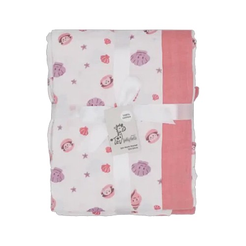 jolly tots grey muslin cotton blanket 120 x 120cm 2-pack design may vary