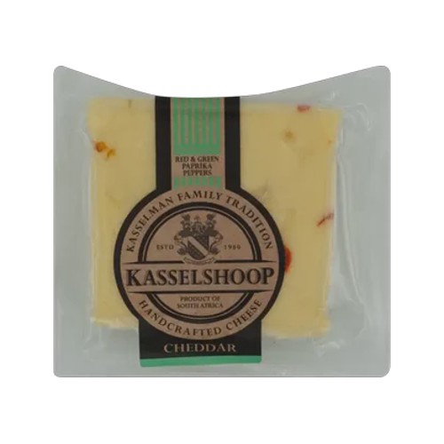 Kasselshoop Cheddar Cheese with Red & Green Paprika Peppers 200g