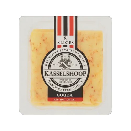 kasselshoop red hot chilli sliced gouda cheese 8 pack