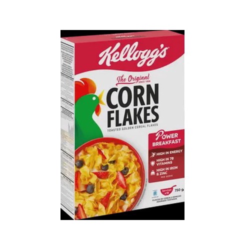 kelloggs corn flakes toasted golden cereal flakes 750g