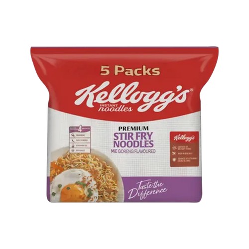 kelloggs mie goreng flavoured premium stir fry noodles 5 x 80g