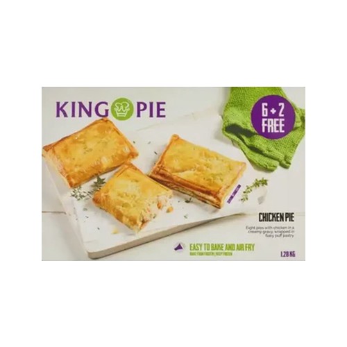 King Pie Frozen Chicken Pie 8 Pack