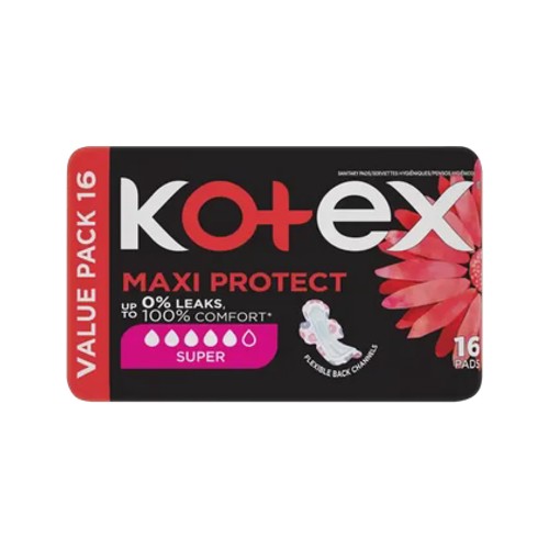 kotex maxi duo super sanitary pads with wings 16 pack