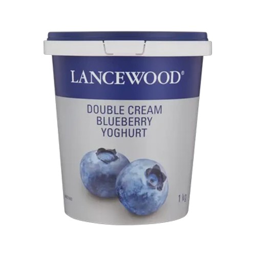 Lancewood Blueberry Flavoured Double Cream Yoghurt 1kg