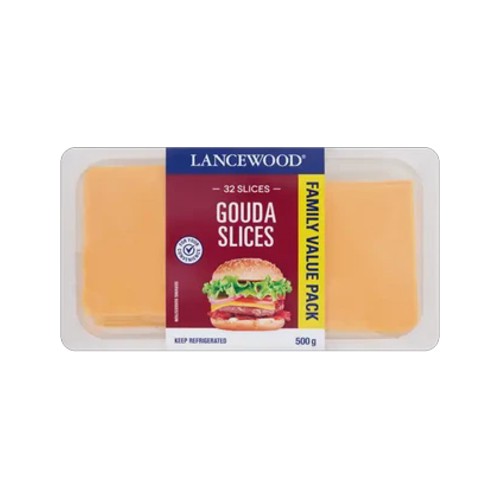 lancewood gouda cheese slices 500g