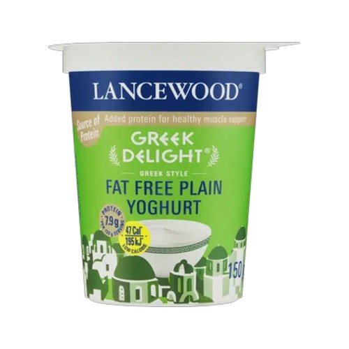 Lancewood Greek Delight Fat Free Plain Yoghurt 150g