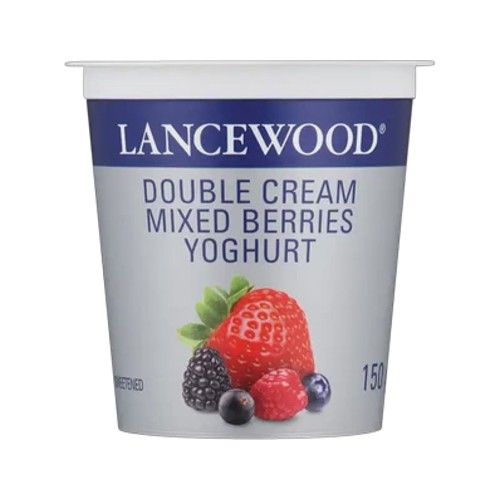 Lancewood Mixed Berries Flavoured Double Cream Yoghurt 150g