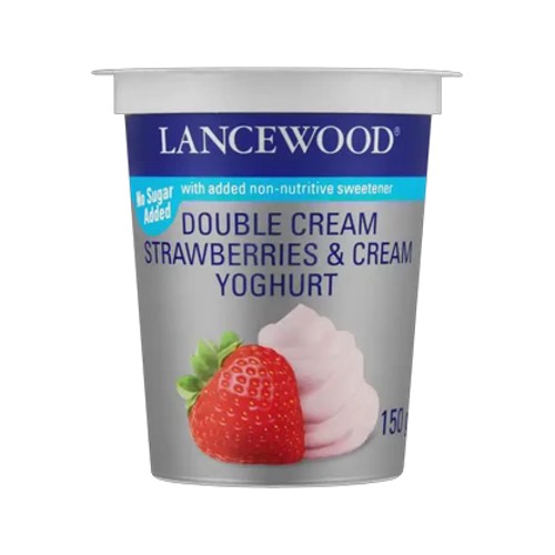 Lancewood Strawberry & Cream Double Cream Yoghurt 150g