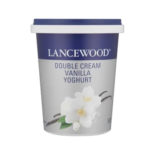 lancewood vanilla flavoured double cream yoghurt 500g