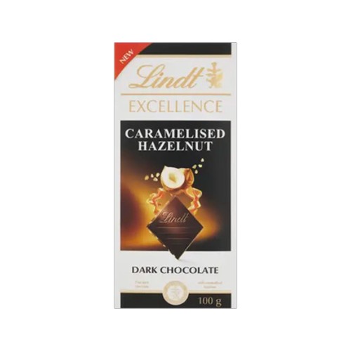 Lindt Excellence Caramelised Hazelnut Dark Chocolate Slab 100g