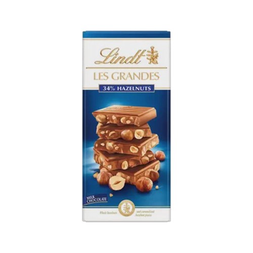 Lindt Les Grandes 34 Hazelnuts Milk Chocolate Slab 150g