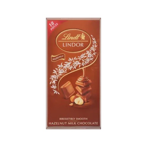 Lindt Lindor Irresistibly Smooth Hazelnut Milk Chocolate Slab 100g