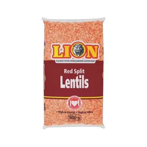 lion red split lentils 500g