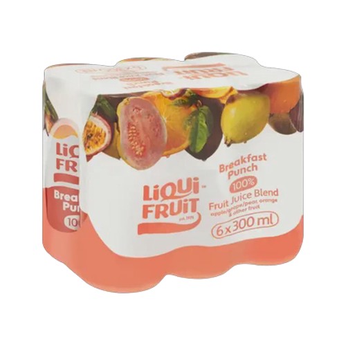 Liqui Fruit Breakfast Punch 100 Fruit Juice Blend 6 x 300ml