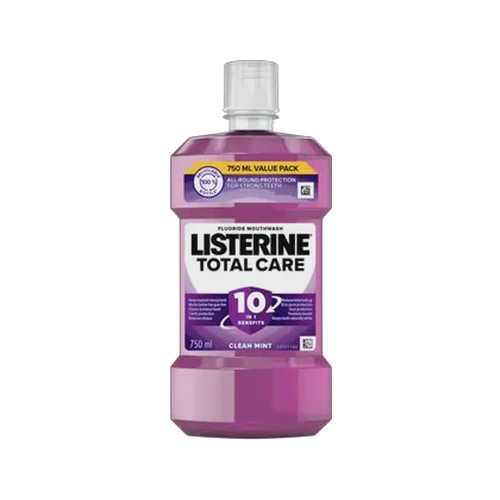 listerine total care clean mint fluoride mouthwash 750ml
