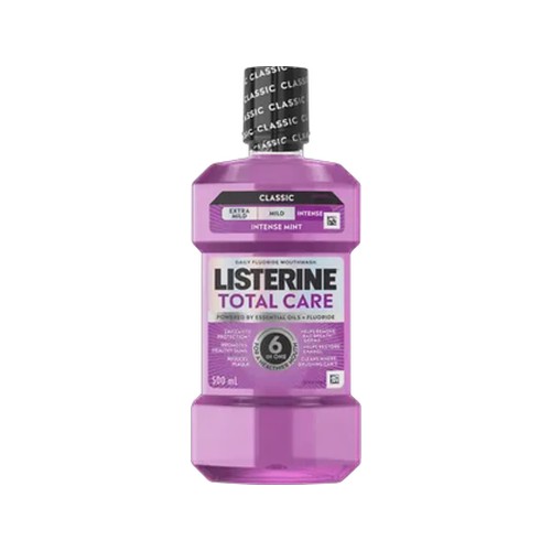 listerine total care intense mint daily fluoride mouthwash 500ml