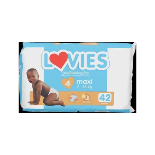 Lovies Maxi Premium Nappies 7 - 18kg 42 Pack