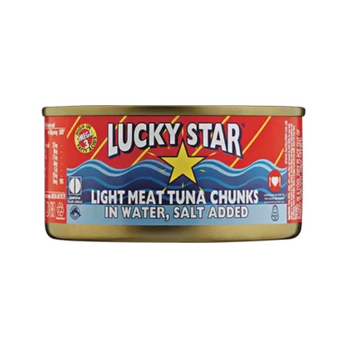 lucky star light meat tuna chunks in water salt added 170g