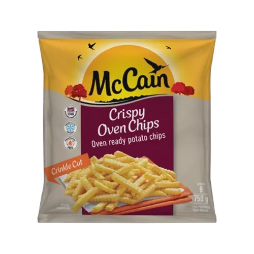 mccain frozen crispy crinkle cut oven potato chips 750g