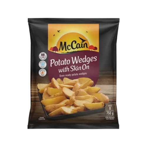 mccain gluten free frozen potato wedges with skin on 750g