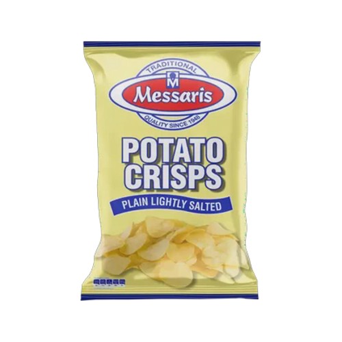 messaris plain lightly salted potato crisps 125g