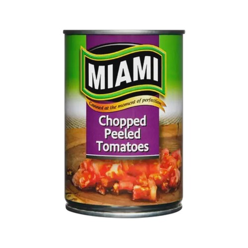 miami chopped peeled tomatoes 410g
