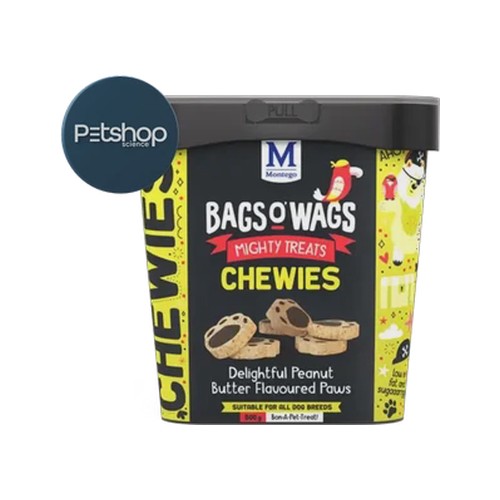 montego bags o wags peanut butter flavoured paws chewies 500g