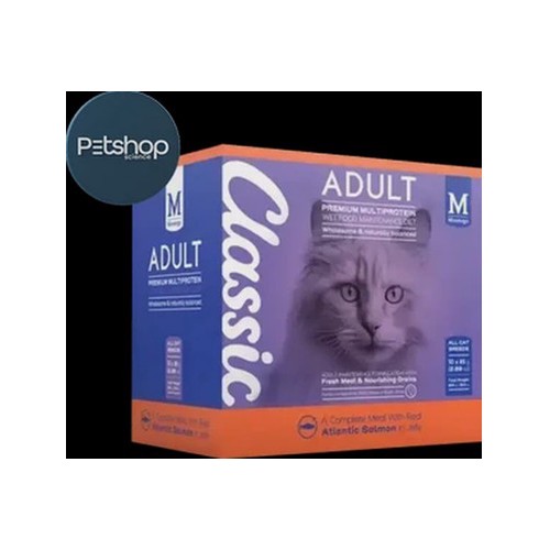 Montego Classic Atlantic Salmon in Jelly Adult Premium Multiprotein Wet Cat Food 10 x 85g