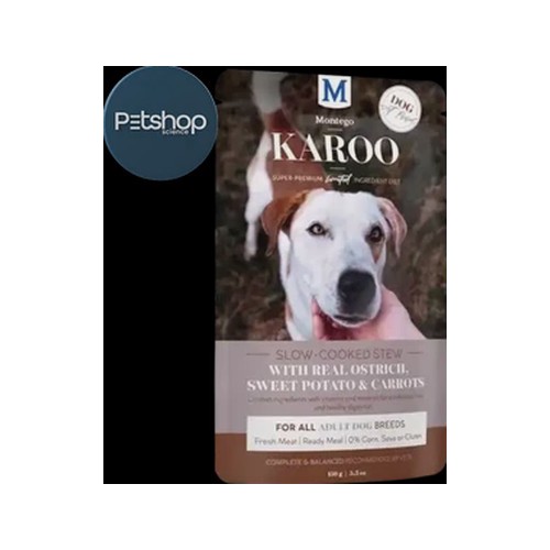 Montego Karoo Ostrich, Sweet Potato & Carrots Adult Adult Wet Dog Food 150g