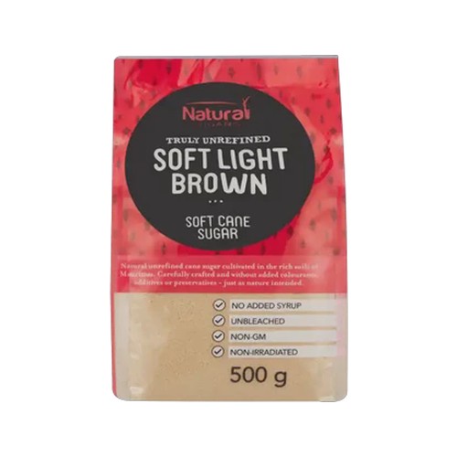 natural sugars truly unrefined soft light brown soft cane sugar 500g