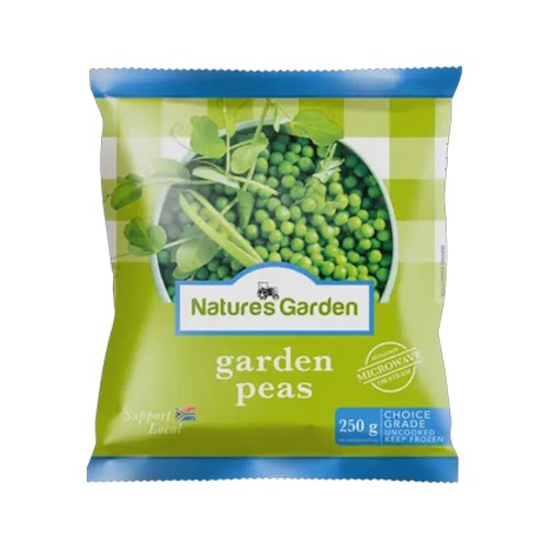 natures garden frozen garden peas 250g