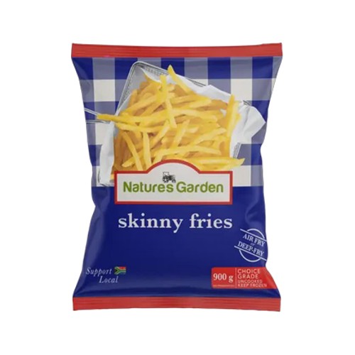 natures garden frozen skinny fries 900g