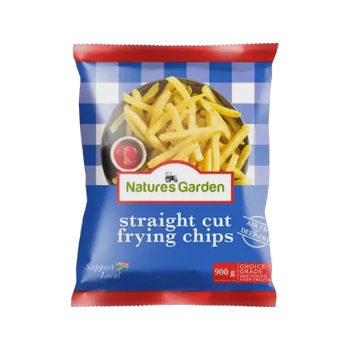 natures garden frozen straight cut frying chips 900g