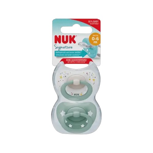 nuk signature blue soother 2-pack 0-6 months