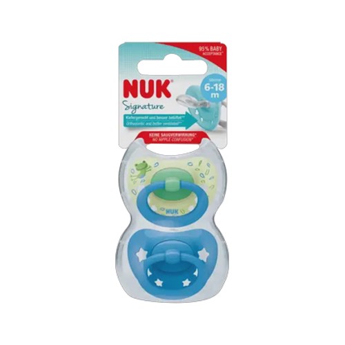 nuk signature blue soother 2-pack 6-18 months