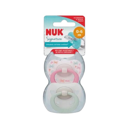 nuk signature pink soother 2-pack 0-6 months